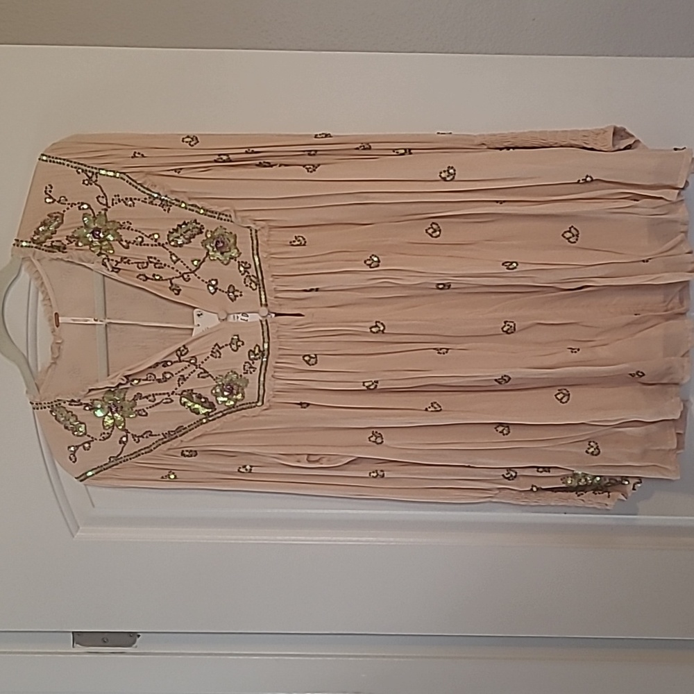 Free People Embroidered Cream Dress - Picture 3 of 11